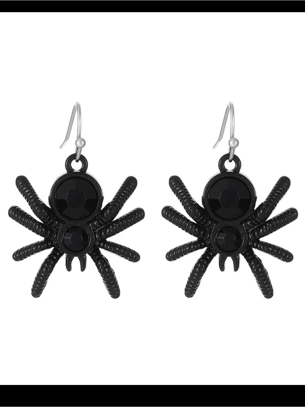 Black Spider Dangle Earrings- Fun Halloween Accessory